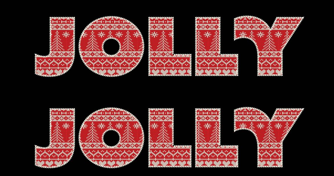 Festive Jolly Text with Christmas Pattern on Black