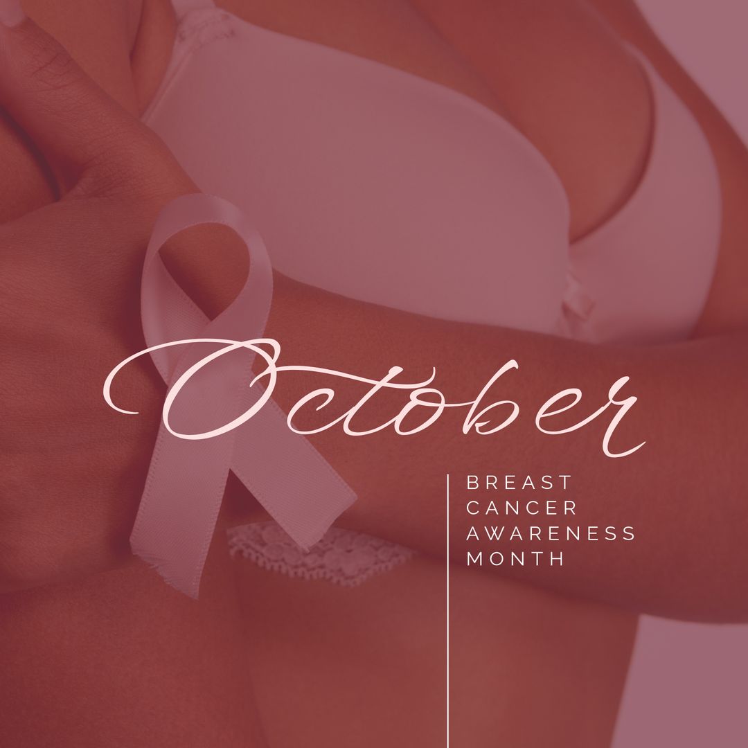 October Breast Cancer Awareness Month with Pink Ribbon - Download Free Stock Templates Pikwizard.com