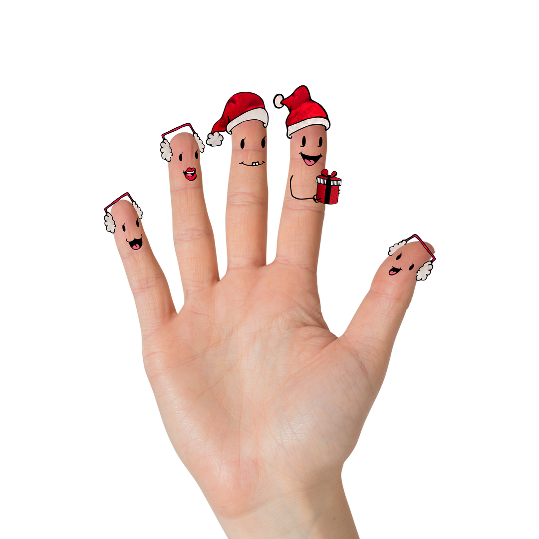 Hand with Christmas Puppet Fingers on Transparent Background - Download Free Stock Images Pikwizard.com