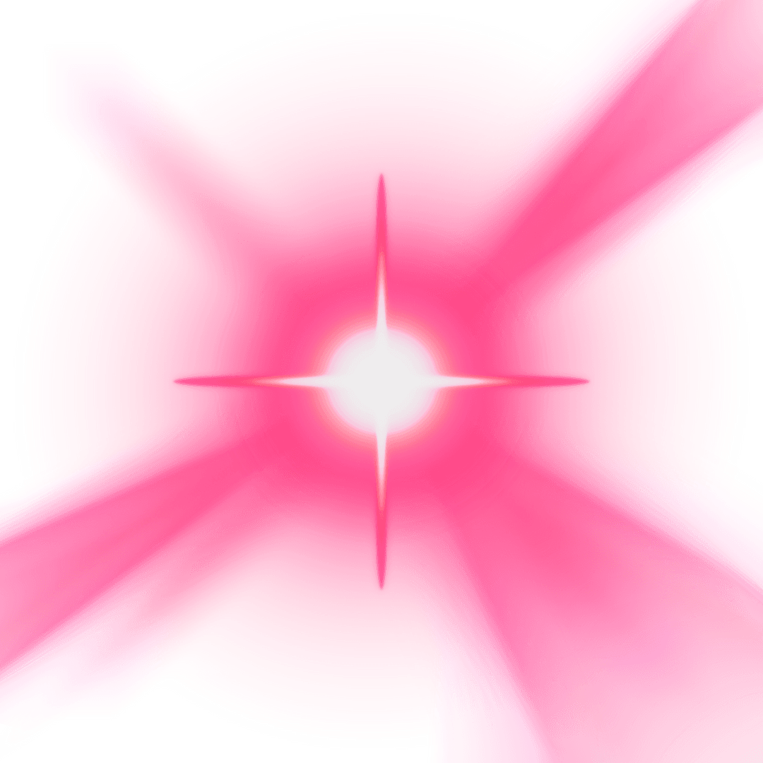 Transparent Glowing Pink Light Burst with White Core