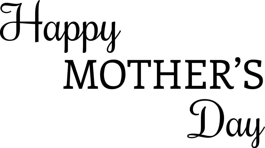 Happy Mother's Day Transparent Text for Celebrations