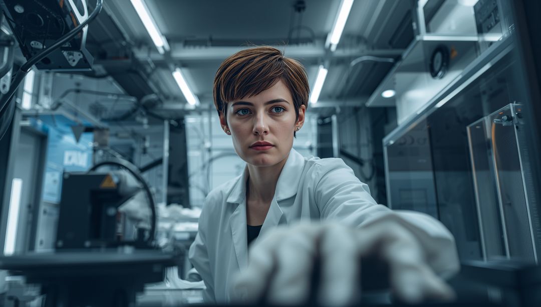 Scientist Operating Lab Equipment in Modern Research Facility