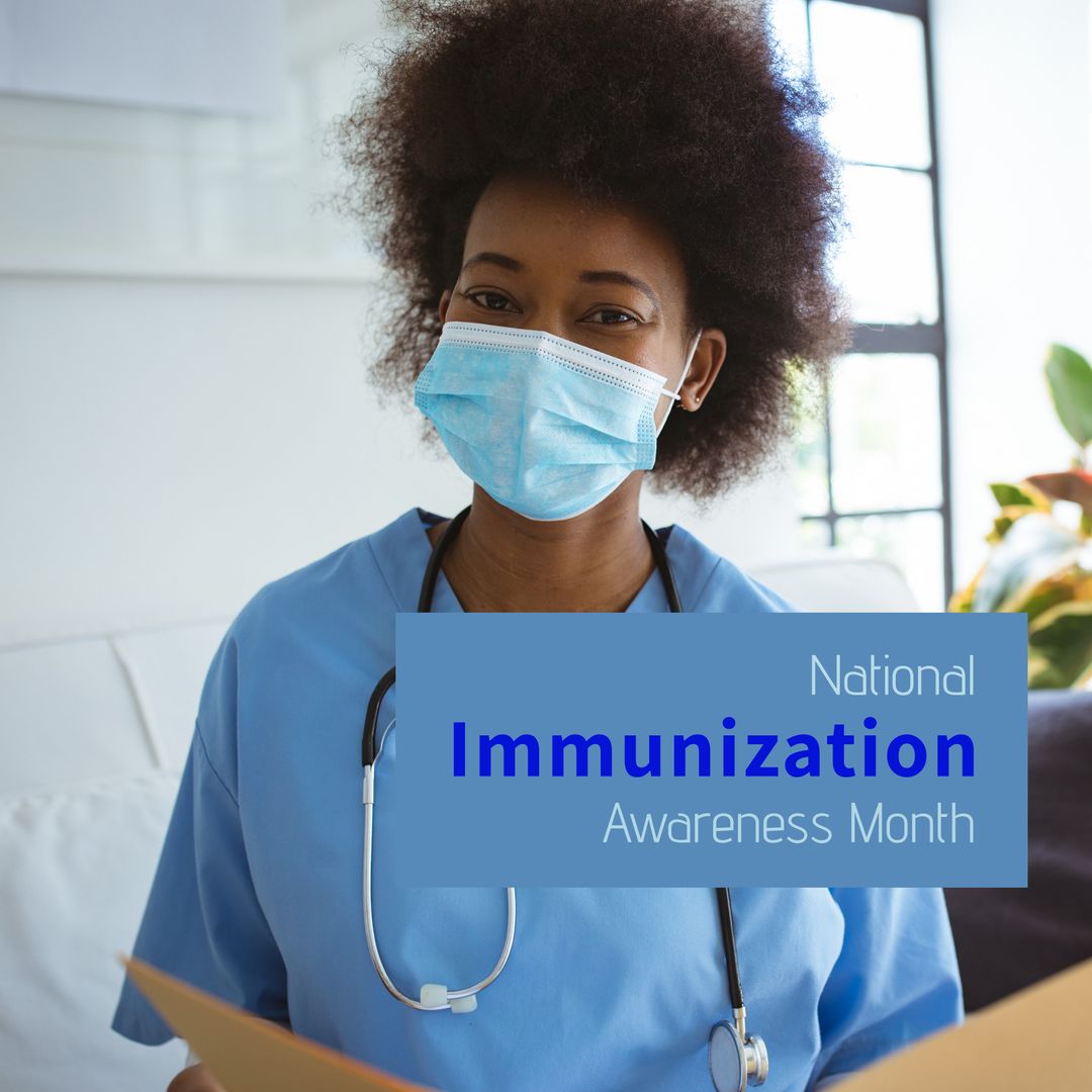 Smiling Healthcare Professional Promotes Immunization Awareness