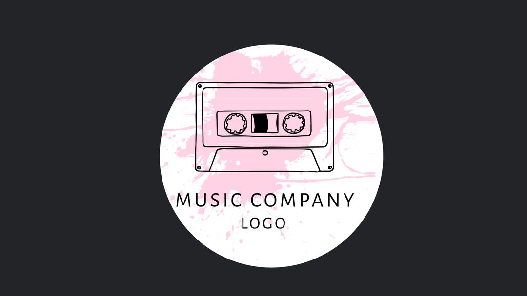 Retro Cassette Tape Music Company Logo Design