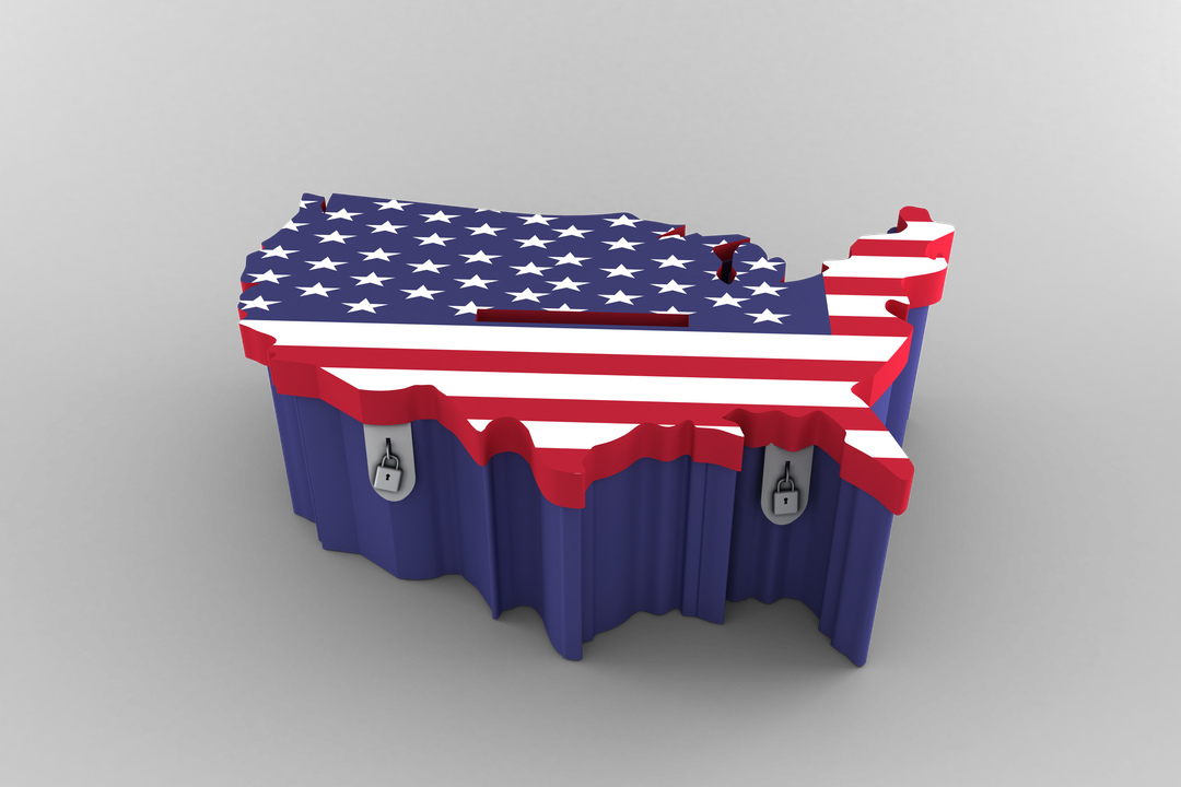 3D USA Shape Box with American Flag Print on Transparent Background - Download Free Stock Images Pikwizard.com