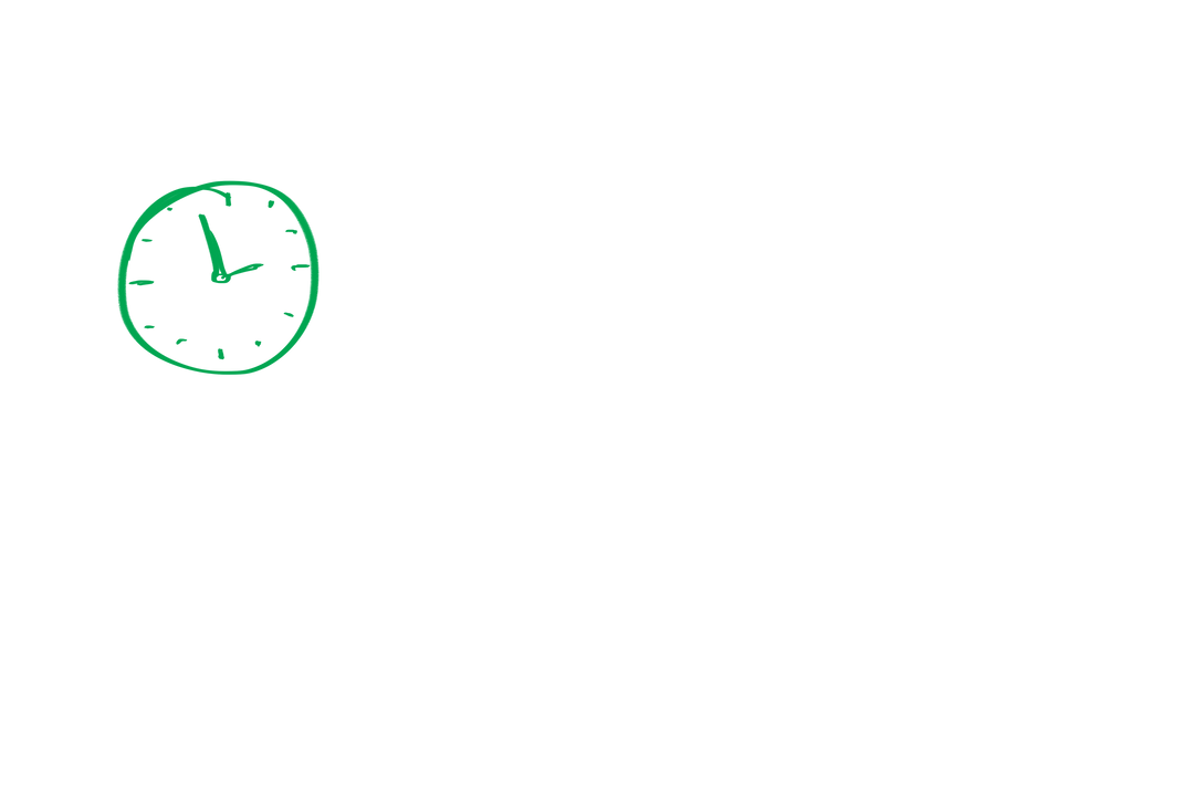 Hand Drawn Green Clock Illustration on Transparent Background - Download Free Stock Images Pikwizard.com