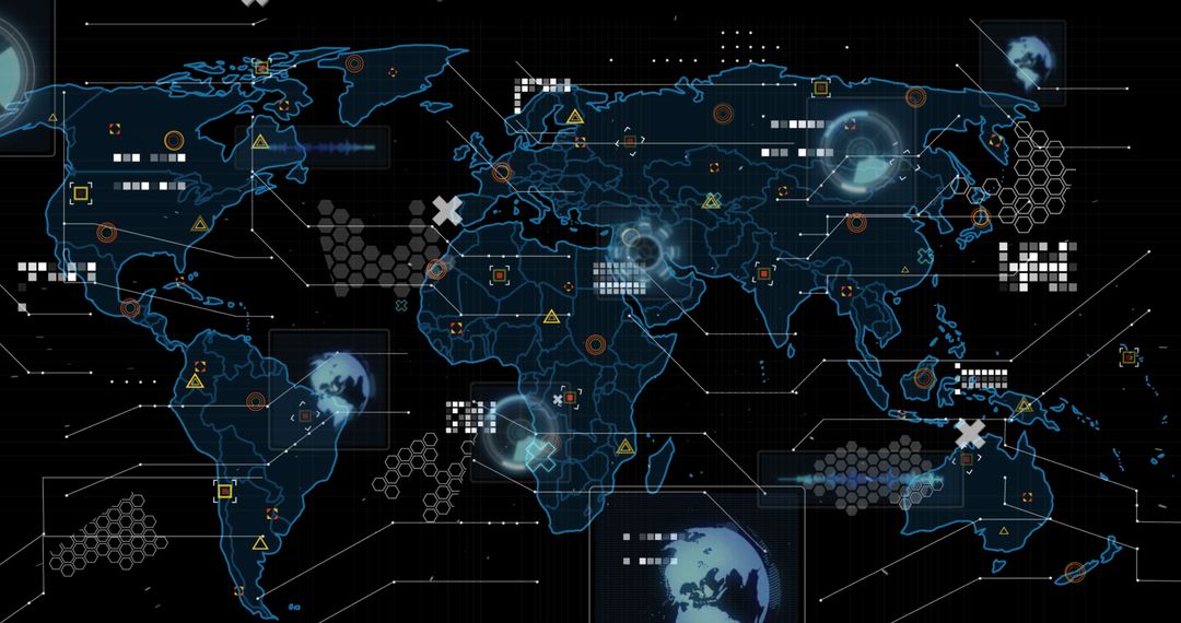Futuristic Global Interface with Data Visualization