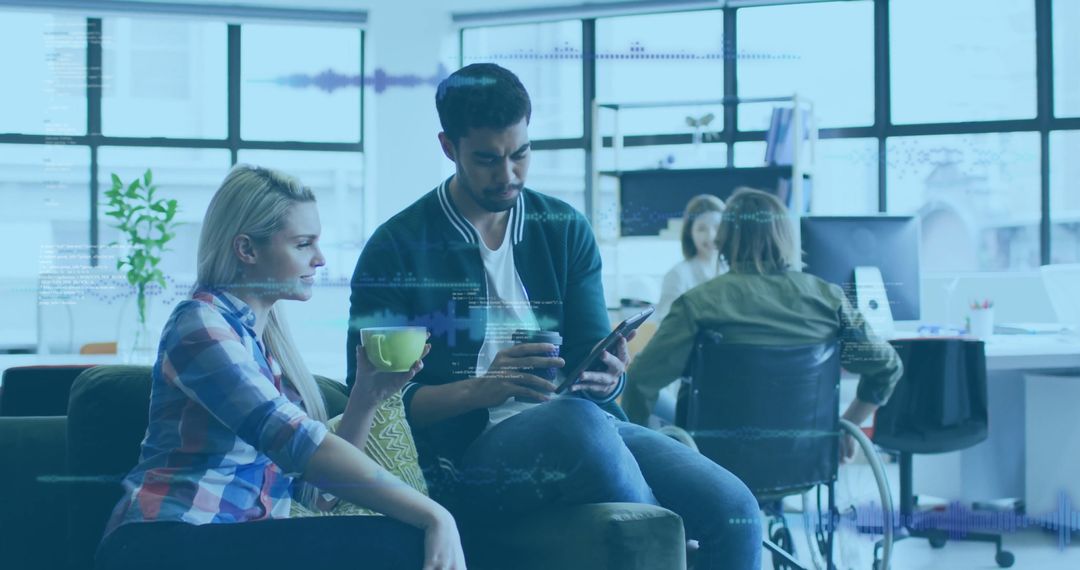 Team Collaboration in Modern Office with Digital Review