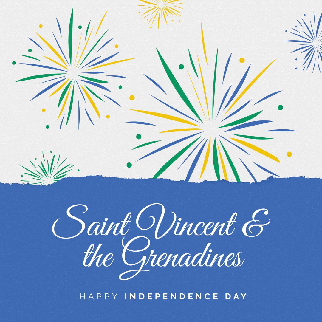 Saint Vincent and the Grenadines Independence Day Celebration with Fireworks - Download Free Stock Templates Pikwizard.com