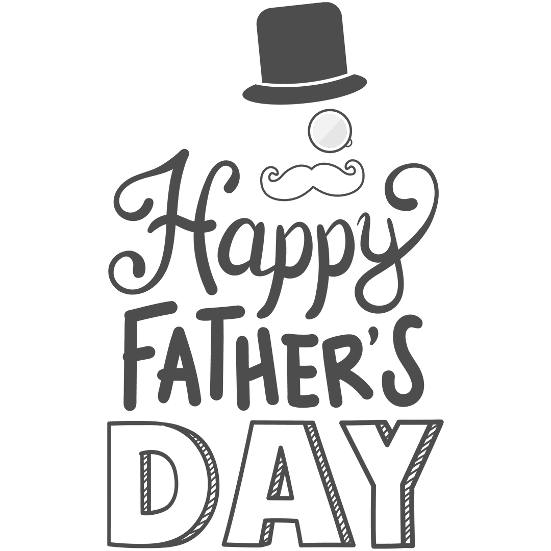 Elegant Father's Day Greeting Text on Transparent Background