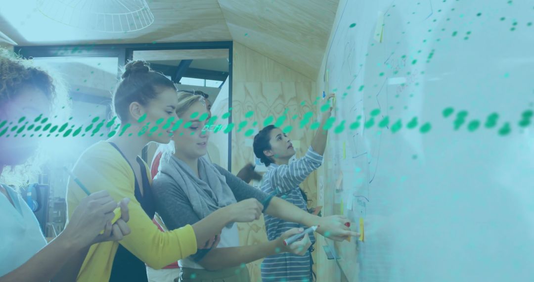 Innovative Team Collaborating with Digital Crowns in Modern Office