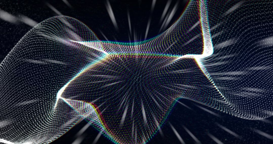 Abstract Neon Lights Over Dynamic Glowing Mesh on Seamless Loop