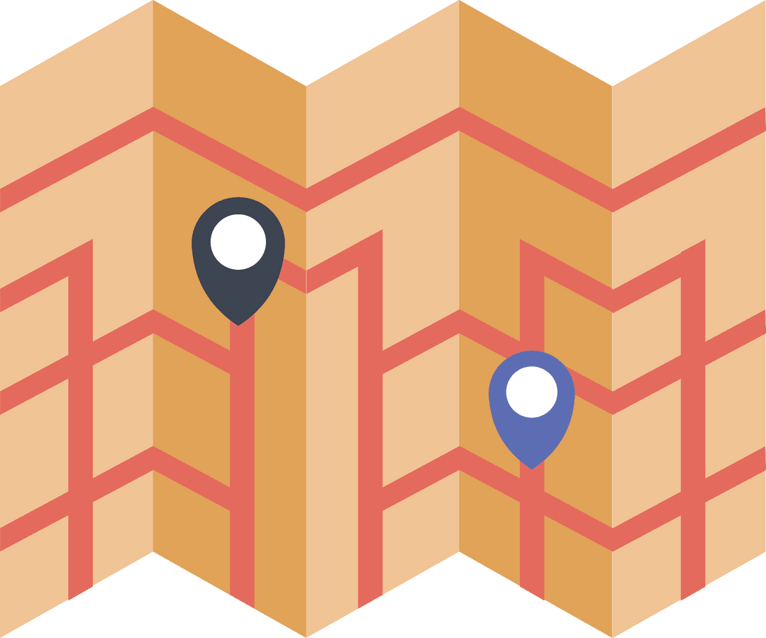 Transparent Digital Map Illustration with Location Tags