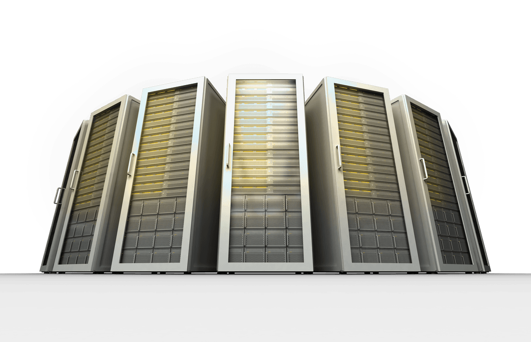 Transparent Data Servers in Grey and Yellow Arrangement