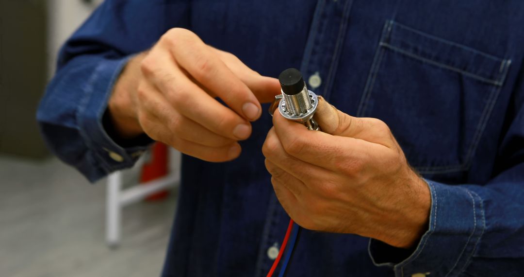 Close-Up of Person Installing Electrical Component - Free Images, Stock Photos and Pictures on Pikwizard.com