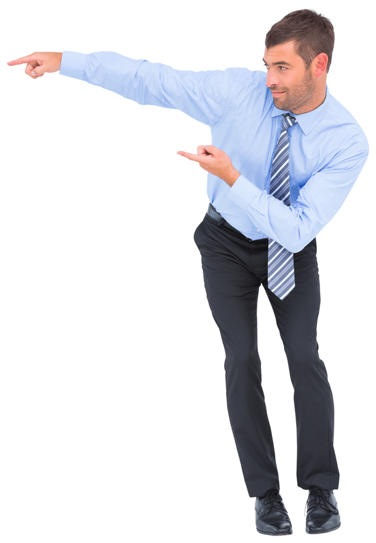 Joyful Businessman Smile Transparent Expression Hand Gestures
