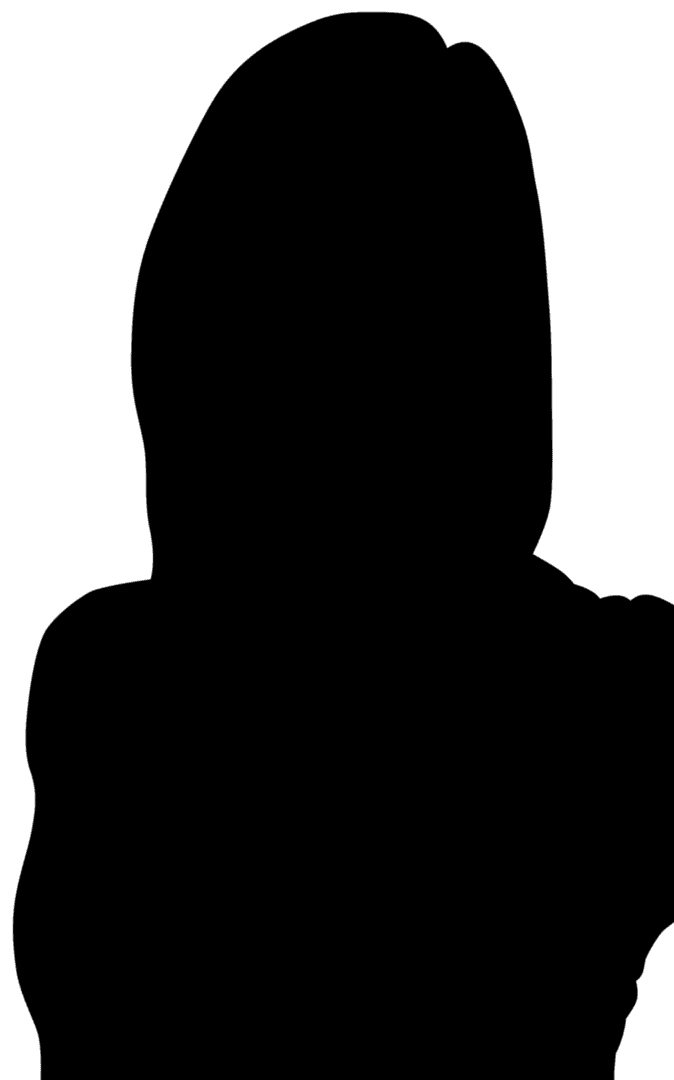 Silhouette of Woman with Flowing Hair on Transparent Background