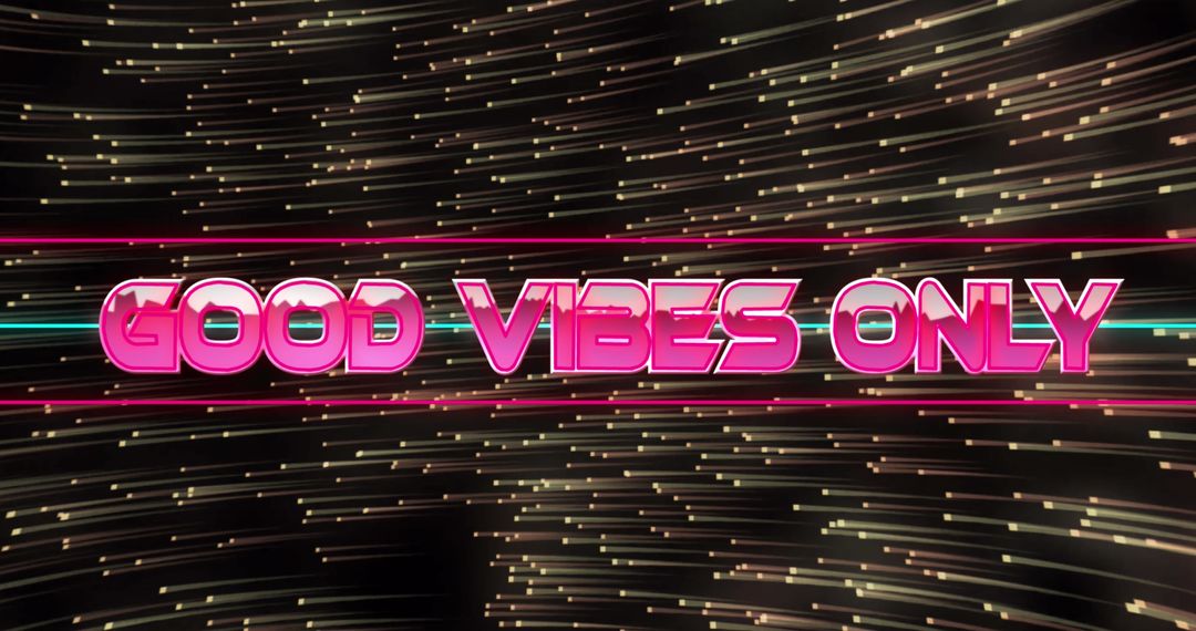 Good Vibes Only Text with Neon Light Trails