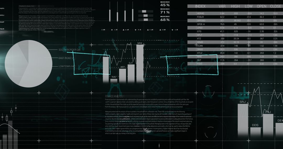 Futuristic Data Interface and Mathematical Analysis Concept