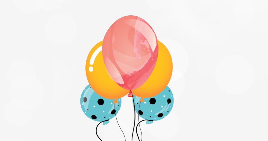 Playful Multi-Colored Balloons on White Background Illustration