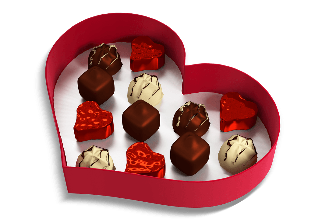 Transparent Heart Shaped Box of Assorted Chocolates