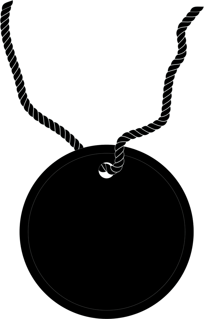Black Circular Pendant Design on Transparent Background