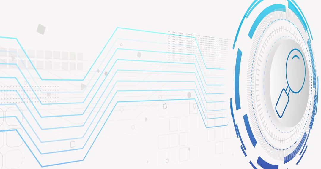Digital Connections with Magnifying Glass Icon