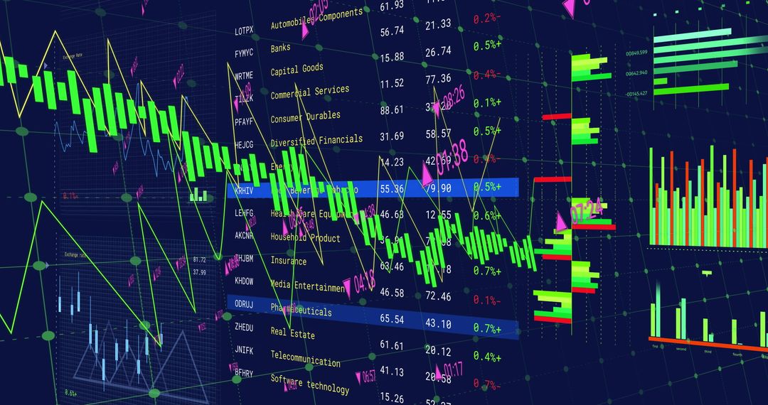 Futuristic Finance Data with Digital Graph Elements