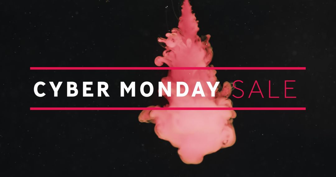 Cyber Monday Sale Sign with Colorful Smoke Explosion