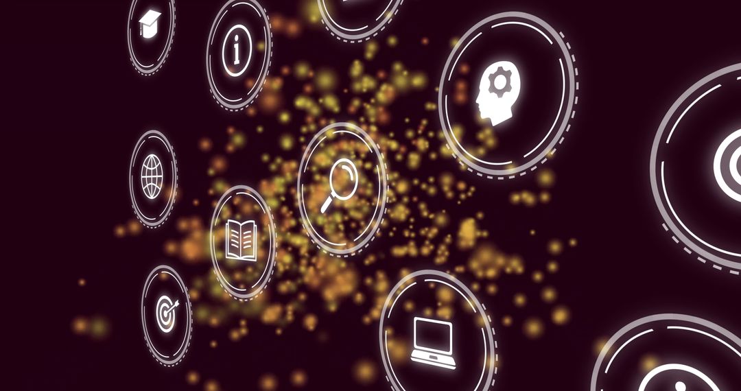 Digital Interface with Glowing Icons and Futuristic Vibes