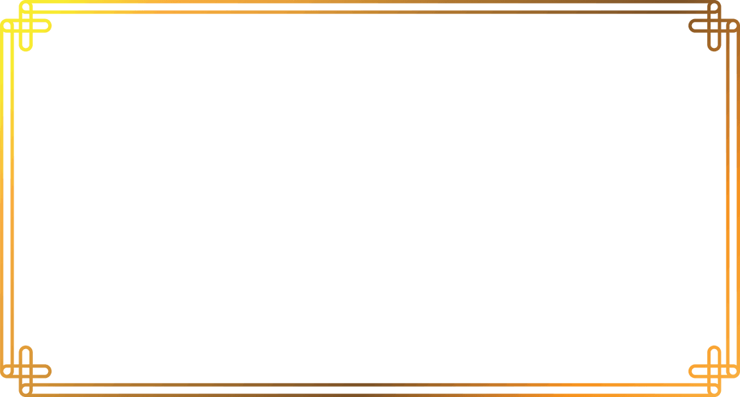Elegant Golden Frame on Transparent Background for Versatile Design Use