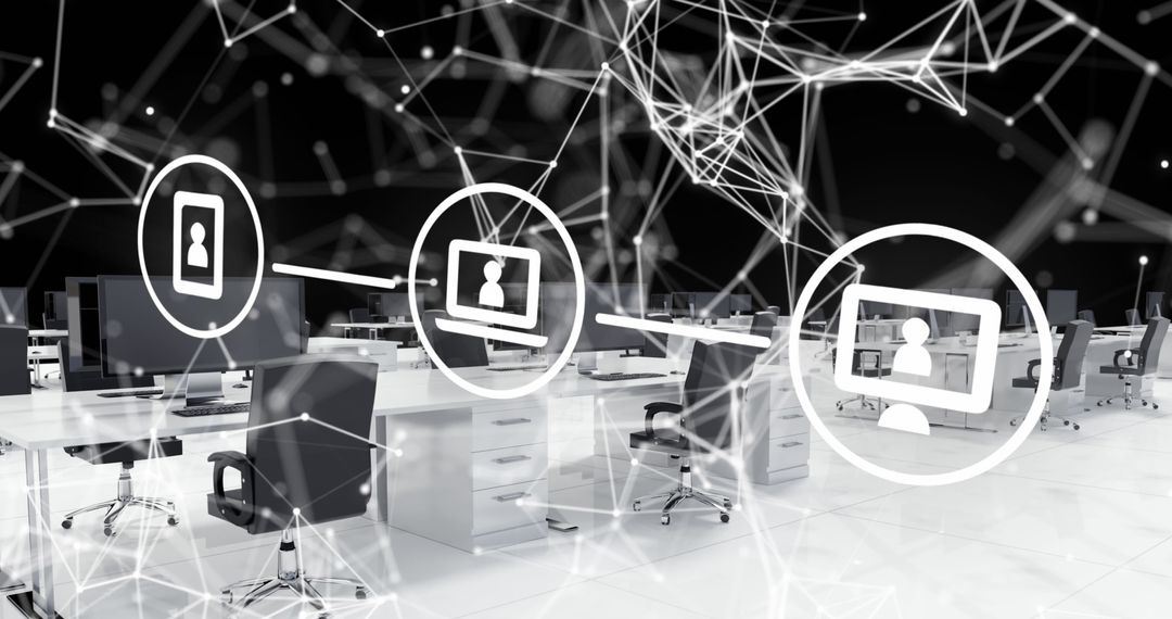 Digital Interface with Network Connections in Modern Office