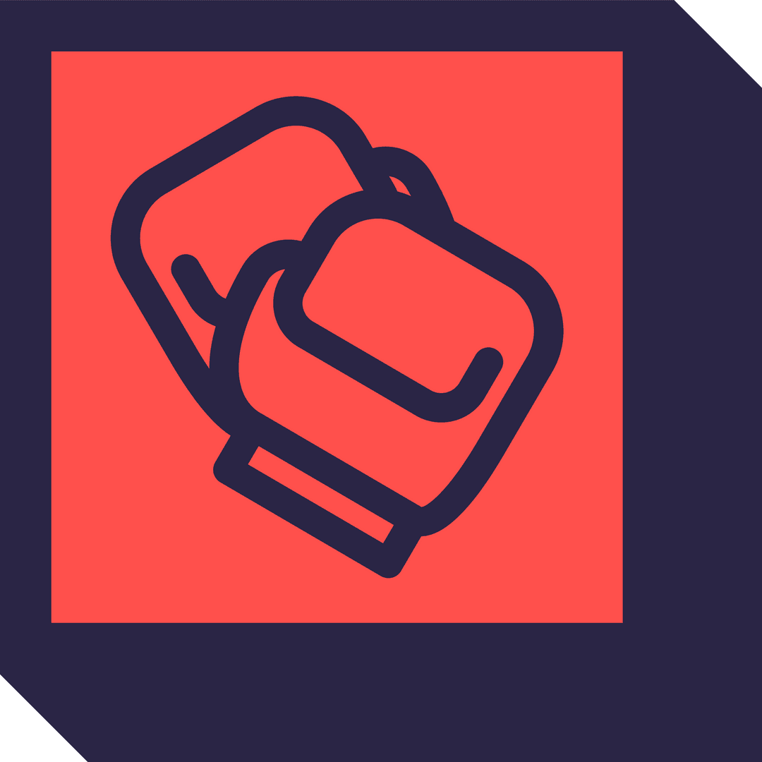 Flat Boxing Gloves Icon on Colorful Collage, Transparent Background