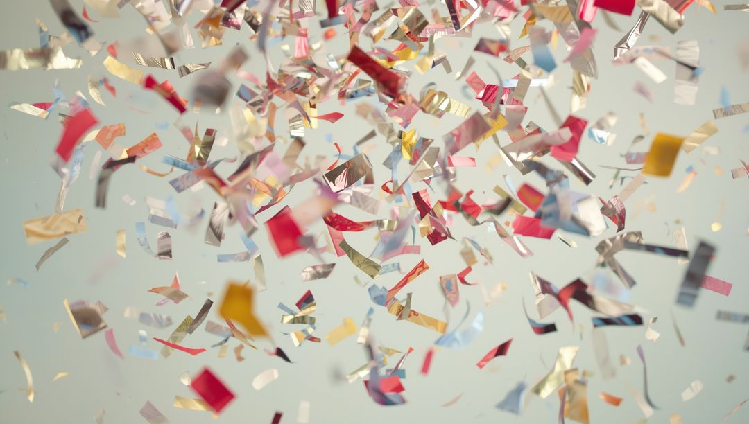 Colorful Confetti Fragments Creating Festive Atmosphere