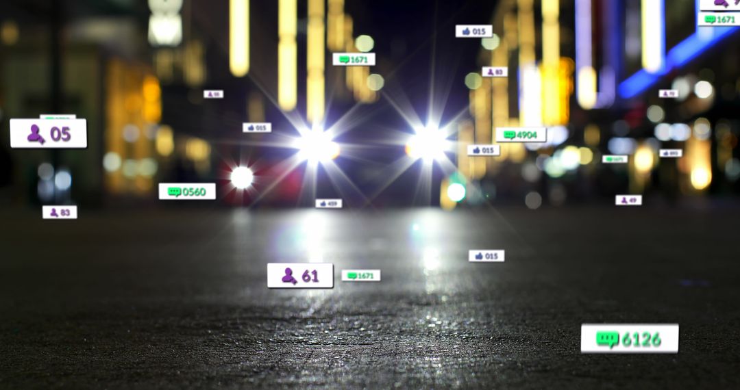 Social Media Interaction Over Urban Nightscape