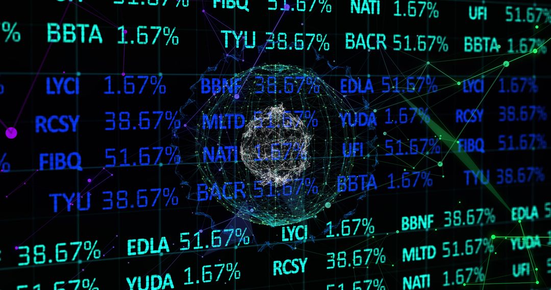 Stock Data on Digital Network with Spinning Globe