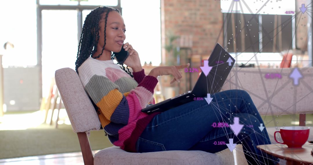 Businesswoman Strategizing Data-Driven Success in Modern Workspace