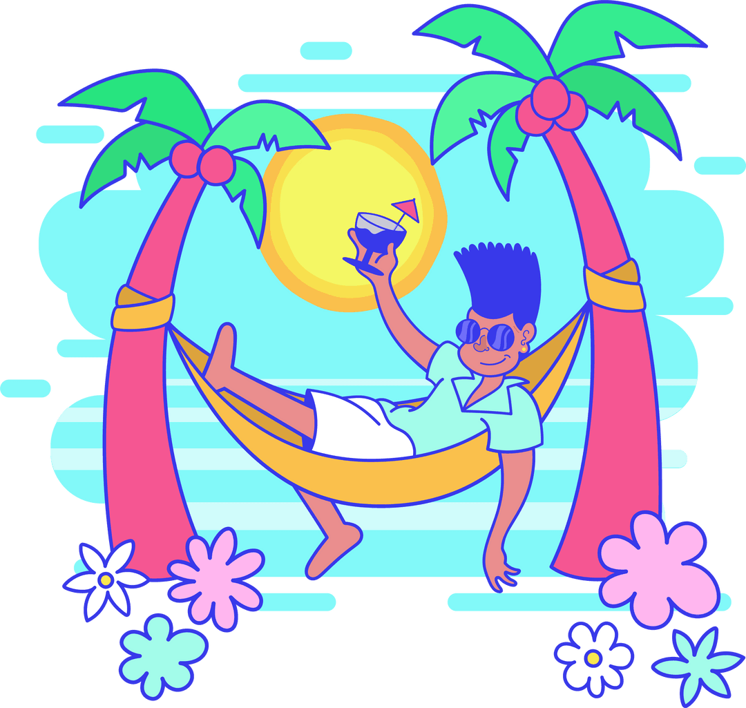 Transparent Background Relaxation in Summer Hammock