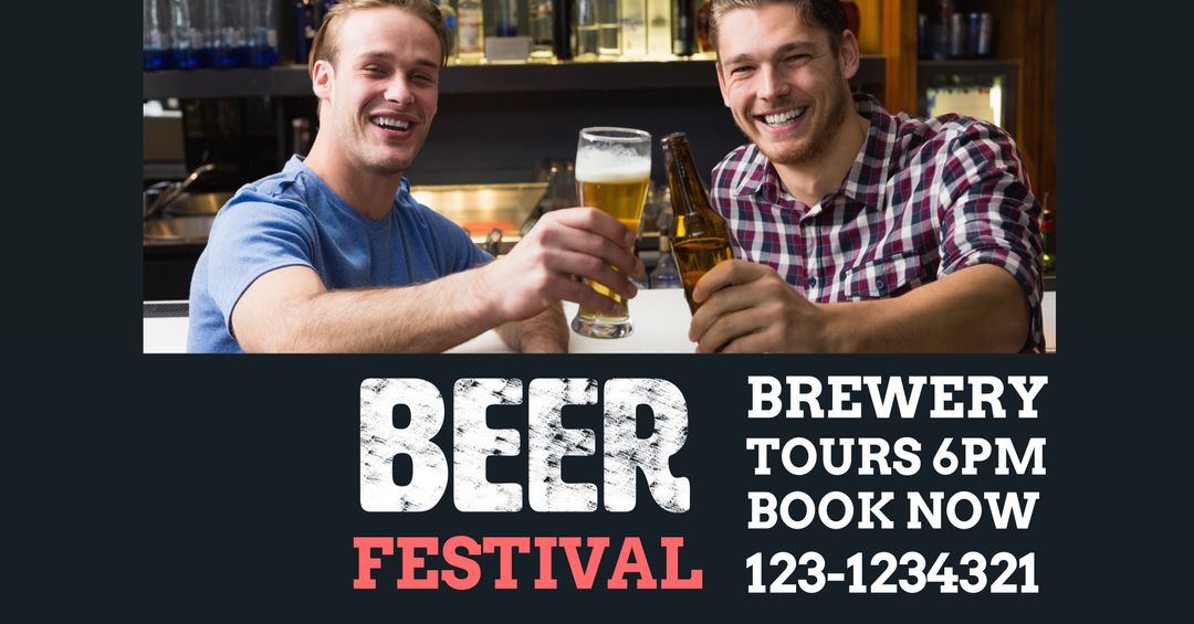 Joyful Friends Enjoying Beer Festival Together