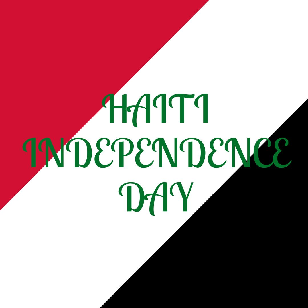 Haiti Independence Day Celebration with Flag Colors and Bold Text