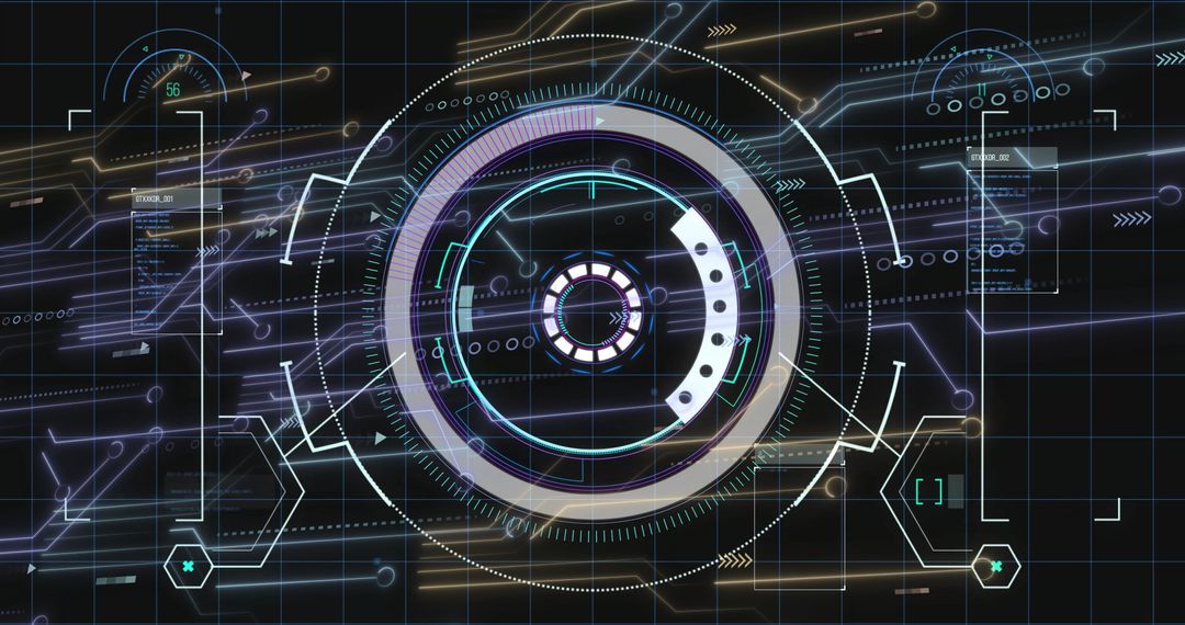 Futuristic Digital Interface Featuring Data and AI Integration