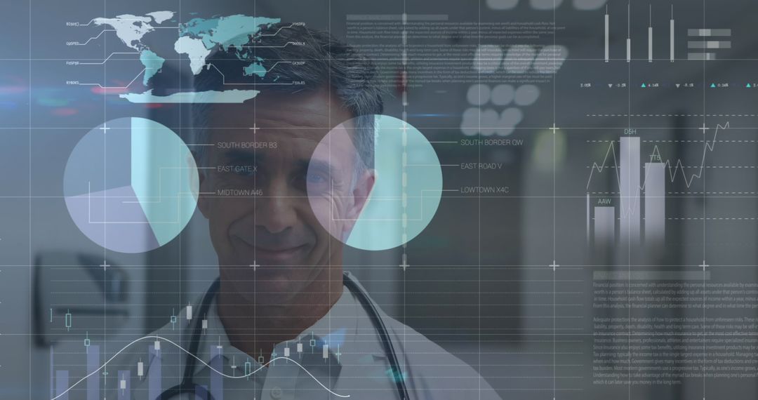 Doctor Analyzing Digital Medical Interface Data in Future Healthcare - Free Images, Stock Photos and Pictures on Pikwizard.com