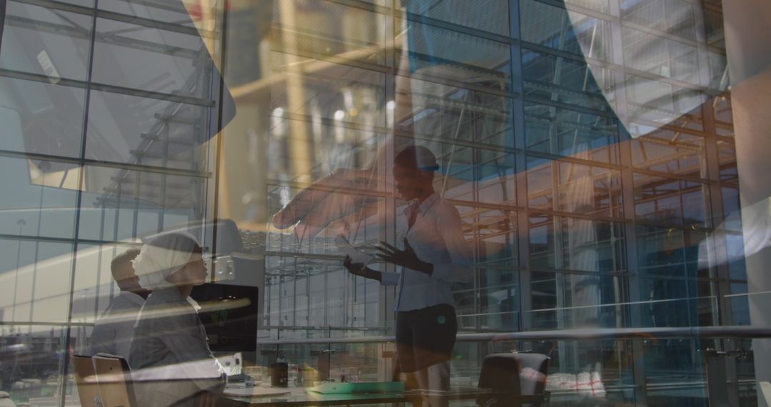 Connected Global Business with Digital Interface Overlay