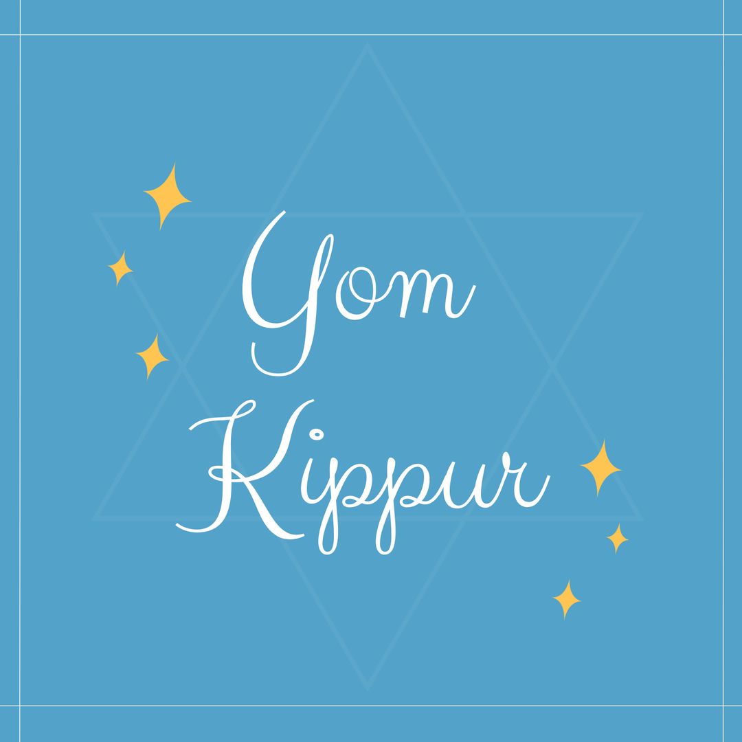 Yom Kippur Wishes with Star of David and Sparkles