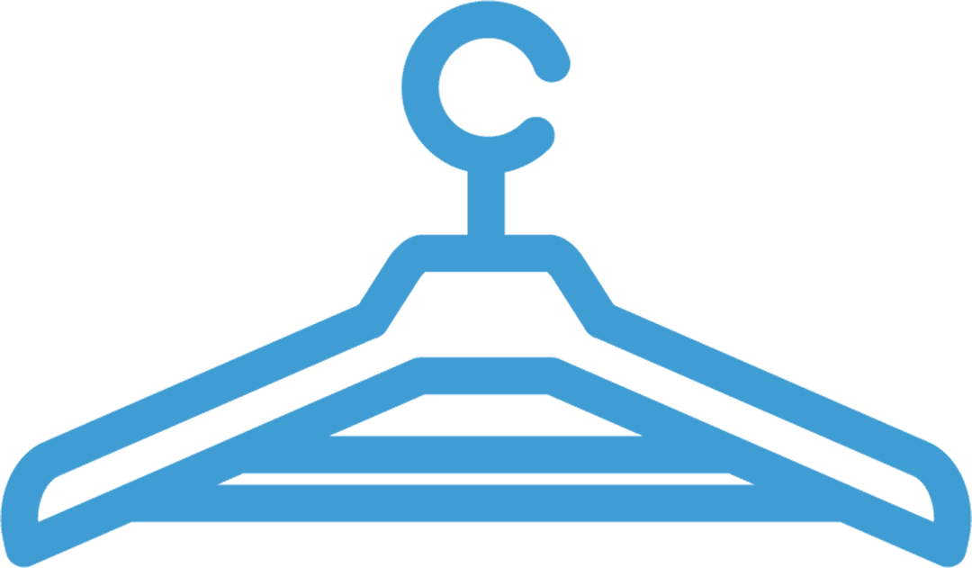 Blue Clothes Hanger Icon on Transparent Background For Fashion Design