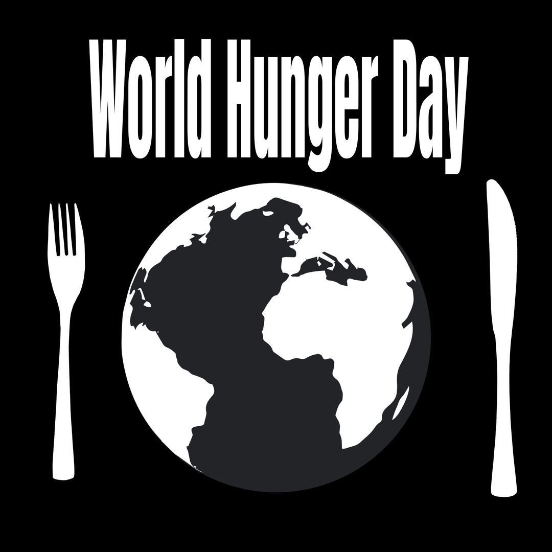 World Hunger Day Illustration with Earth and Utensils