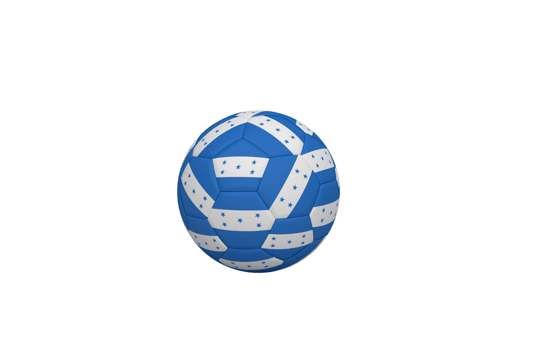 Transparent Football with Honduran Flag Colors and Stars Pattern