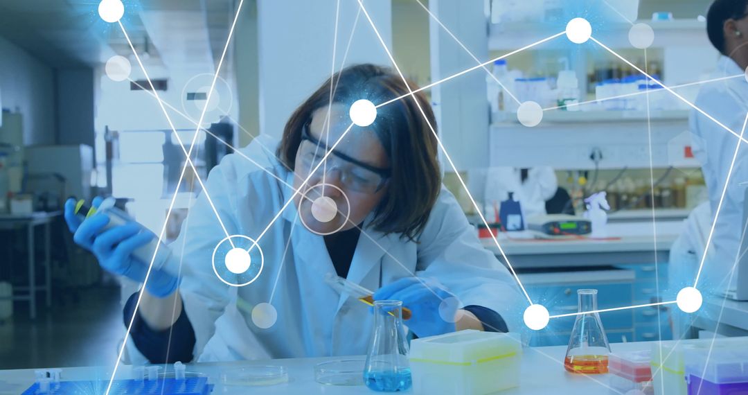 Innovative Female Scientist Researching in High-Tech Laboratory