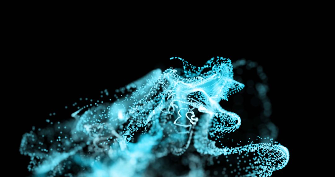 Dynamic Blue Wave of Glowing Dots Illustration