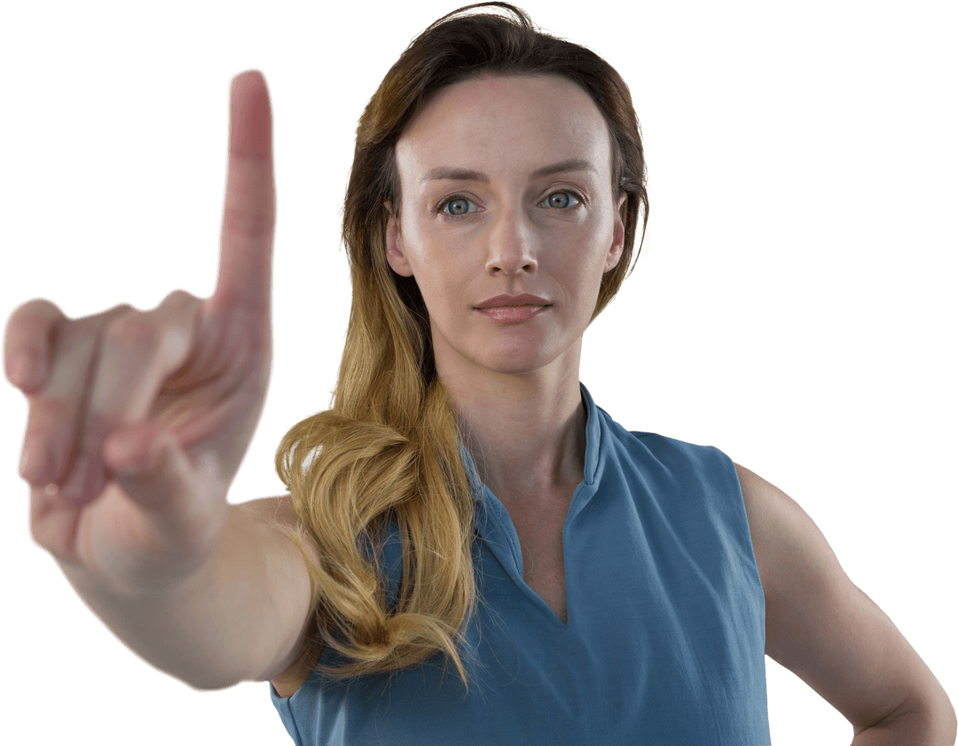 Transparent Image of Confident Woman Pointing